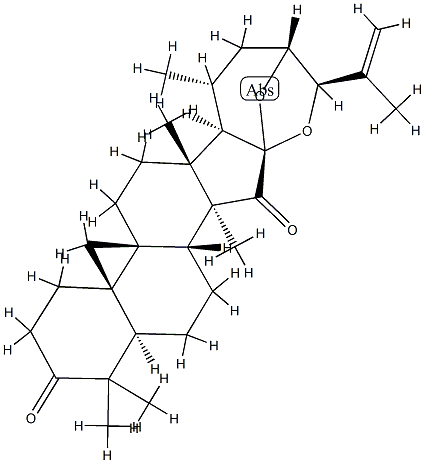 (23R,24R)-16,23:16α,24-Diepoxy-9β,19-cyclo-5α-lanost-25-ene-3,15-dione结构式