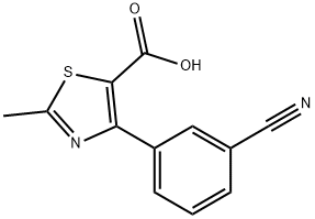 4-(3-cyanophenyl)-2-methyl-5-thiazolecarboxylic acid Structure