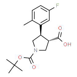 trans-1-(tert-butoxycarbonyl)-4-(5-fluoro-2-methylphenyl)pyrrolidine-3-carboxylic acid picture