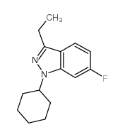 1-环己基-3-乙基-6-氟-1H-吲唑结构式