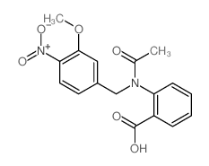 Benzoicacid, 2-[acetyl[(3-methoxy-4-nitrophenyl)methyl]amino]-结构式