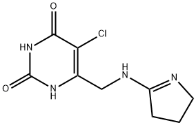 2,4(1H,3H)-Pyrimidinedione, 5-chloro-6-[[(3,4-dihydro-2H-pyrrol-5-yl)amino]methyl]-结构式