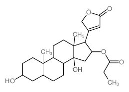 Card-20(22)-enolide,3,14-dihydroxy-16-(1-oxopropoxy)-, (3b,5b,16b)- (9CI)结构式