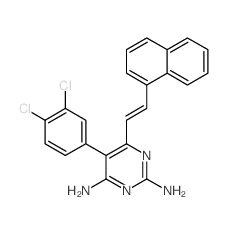 2,4-Pyrimidinediamine,5-(3,4-dichlorophenyl)-6-[2-(1-naphthalenyl)ethenyl]- Structure