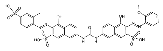 7-[[[[6-[(o-anisyl)azo]-5-hydroxy-7-sulpho-2-naphthyl]amino]carbonyl]amino]-4-hydroxy-3-[(2-methyl-4-sulphophenyl)azo]naphthalene-2-sulphonic acid Structure