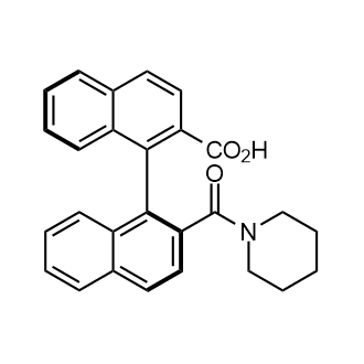 (1S)-2′-(1-Piperidinylcarbonyl)[1,1′-binaphthalene]-2-carboxylic acid Structure