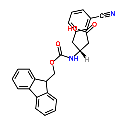 Fmoc-(R)-3-Amino-4-(3-cyano-phenyl)-butyric acid Structure