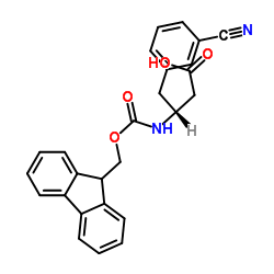 Fmoc-(R)-3-Amino-4-(3-cyano-phenyl)-butyric acid structure