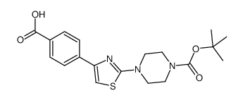 4-[2-(4-叔丁氧羰基哌嗪)噻唑]苯甲酸结构式