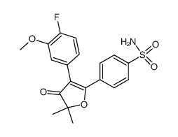 4-(3-(4-fluoro-3-methoxyphenyl)-5,5-dimethyl-4-oxo-4,5-dihydrofuran-2-yl)benzenesulfonamide结构式