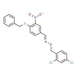 4-(BENZYLSULFANYL)-3-NITROBENZENECARBALDEHYDE O-(2,4-DICHLOROBENZYL)OXIME Structure