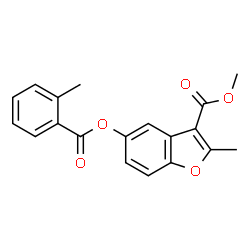 methyl 2-methyl-5-((2-methylbenzoyl)oxy)benzofuran-3-carboxylate Structure