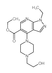 1H-Pyrazolo[3,4-b]pyridine-5-carboxylicacid, 1-ethyl-4-[4-(2-hydroxyethyl)-1-piperazinyl]-, ethyl ester picture