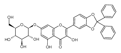 2-(2,2-diphenyl-1,3-benzodioxol-5-yl)-3,5-dihydroxy-7-(β-D-glucopyranosyloxy)-4H-1-benzopyran-4-one结构式