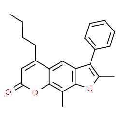 5-butyl-2,9-dimethyl-3-phenylfuro[3,2-g]chromen-7-one结构式
