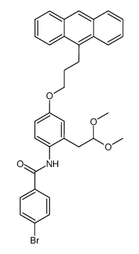 N-[4-(3-anthracen-9-ylpropoxy)-2-(2,2-methoxyethyl)phenyl]-4-bromobenzamide结构式