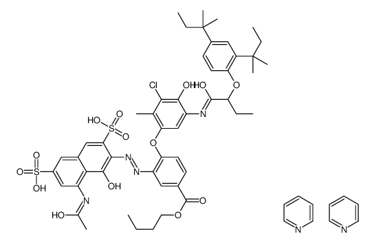 (3Z)-5-acetamido-3-[[2-[5-[2-[2,4-bis(2-methylbutan-2-yl)phenoxy]butanoylamino]-3-chloro-4-hydroxy-2-methylphenoxy]-5-butoxycarbonylphenyl]hydrazinylidene]-4-oxonaphthalene-2,7-disulfonic acid,pyridine Structure