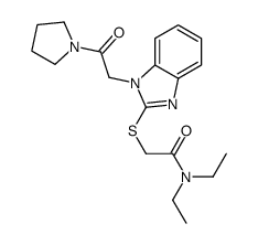 Acetamide, N,N-diethyl-2-[[1-[2-oxo-2-(1-pyrrolidinyl)ethyl]-1H-benzimidazol-2-yl]thio]- (9CI) picture