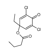(3,5-dichloro-1-ethyl-4-oxocyclohexa-2,5-dien-1-yl) butanoate结构式