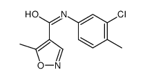 N-(3-chloro-4-methylphenyl)-5-methyl-1,2-oxazole-4-carboxamide结构式