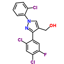 (3-(2,4-DICHLORO-5-FLUOROPHENYL)-1-(2-CHLOROPHENYL)-1H-PYRAZOL-4-YL)METHANOL Structure