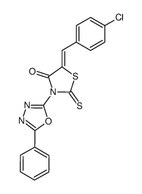 5-(4-chloro-benzylidene)-3-(5-phenyl-[1,3,4]oxadiazol-2-yl)-2-thioxo-thiazolidin-4-one结构式