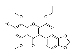 3-benzo[1,3]dioxol-5-yl-7-hydroxy-5,8-dimethoxy-4-oxo-4H-chromene-2-carboxylic acid ethyl ester结构式