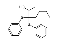 3,3-bis(phenylsulfanyl)heptan-2-ol结构式