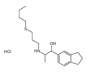 2-(3-butylsulfanylpropylamino)-1-(2,3-dihydro-1H-inden-5-yl)propan-1-ol,hydrochloride Structure