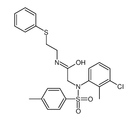 2-(3-chloro-2-methyl-N-(4-methylphenyl)sulfonylanilino)-N-(2-phenylsulfanylethyl)acetamide结构式