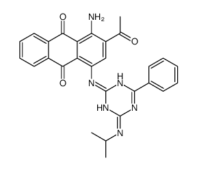 2-acetyl-1-amino-4-[[4-[(1-methylethyl)amino]-6-phenyl-1,3,5-triazin-2-yl]amino]anthraquinone结构式
