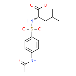 (2S)-2-[(4-acetamidophenyl)sulfonylamino]-4-methyl-pentanoic acid Structure