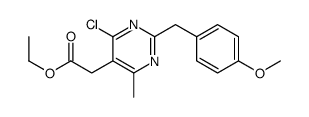 ethyl 2-[4-chloro-2-[(4-methoxyphenyl)methyl]-6-methylpyrimidin-5-yl]acetate结构式