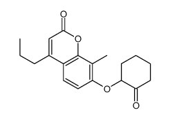 8-methyl-7-(2-oxocyclohexyl)oxy-4-propylchromen-2-one结构式