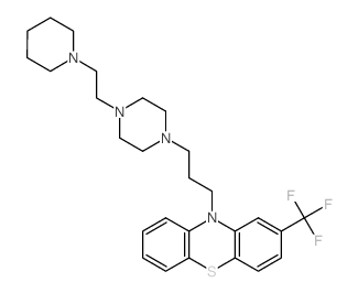 10-[3-[4-[2-(1-piperidyl)ethyl]piperazin-1-yl]propyl]-2-(trifluoromethyl)phenothiazine structure