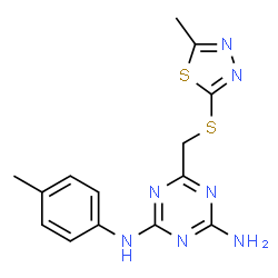 N-(4-Methylphenyl)-6-{[(5-methyl-1,3,4-thiadiazol-2-yl)sulfanyl]methyl}-1,3,5-triazine-2,4-diamine Structure