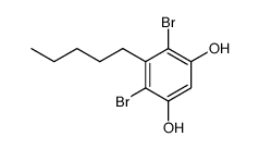 4,6-dibromo-5-n-amylresorcinol Structure