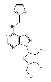 2-[5-(2-furylmethylamino)-2,4,8,9-tetrazabicyclo[4.3.0]nona-1,3,5,7-tetraen-9-yl]-5-(hydroxymethyl)oxolane-3,4-diol Structure