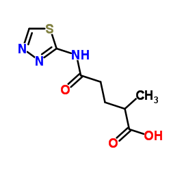 2-Methyl-5-oxo-5-(1,3,4-thiadiazol-2-ylamino)pentanoic acid结构式