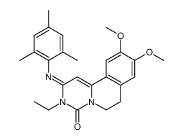 3-ethyl-9,10-dimethoxy-2-(2,4,6-trimethyl-phenylimino)-2,3,6,7-tetrahydro-pyrimido[6,1-a]isoquinolin-4-one结构式