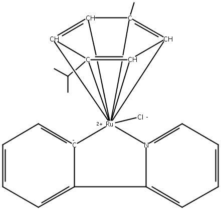 Ruthenium, chloro[(1,2,3,4,5,6-h)-1-methyl-4-(1-methylethyl)benzene][2-(2-pyridinyl-kN)phenyl-kC]- Structure