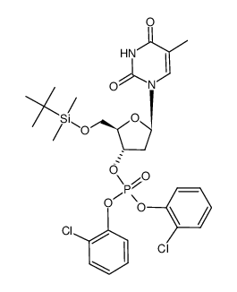 Bis(o-chlorophenyl) 5'-O-(tert-butyldimethylsilyl)thymidine 3'-phosphate Structure