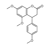 (+/-)-5,7-dimethoxy-4-(4-methoxyphenyl)-3,4-dihydrocoumarin Structure
