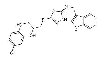 1-(4-chloroanilino)-3-[[5-(1H-indol-3-ylmethylamino)-1,3,4-thiadiazol-2-yl]sulfanyl]propan-2-ol Structure