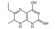 2-amino-6-ethyl-7-methyl-7,8-dihydro-1H-pteridin-4-one结构式