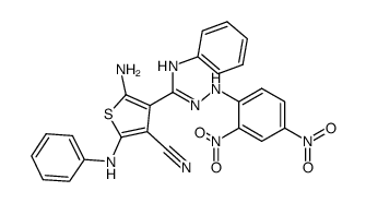 2-amino-4-cyano-5-phenylamino<2,4-dinitrophenylhydrazone(phenylamino)methyl>thiophene结构式