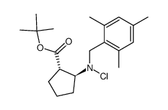 (+)-tert-butyl (1S,2S)-2-(N-chloro-N-(mesitylmethyl)amino)cyclopentanecarboxylate Structure