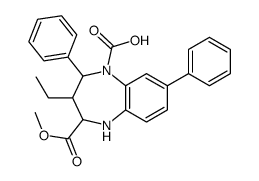 3-ethyl-2-methoxycarbonyl-4,7-diphenyl-1,2,3,4-tetrahydro-1,5-benzodiazepine-5-carboxylic acid Structure