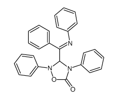 2,4-Diphenyl-3-{phenyl-[(E)-phenylimino]-methyl}-[1,2,4]oxadiazolidin-5-one Structure
