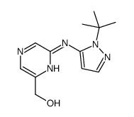 (6-((1-(1-(叔丁基)-1H-吡唑-5-基)氨基)吡嗪-2-基)甲醇结构式